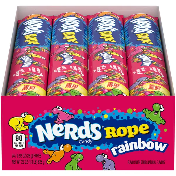 Nerds Rope Rainbow Candy, 0.92 Ounce Package, 24 Count, Pack of 1 - Rainbow 24 Count (Pack of 1)