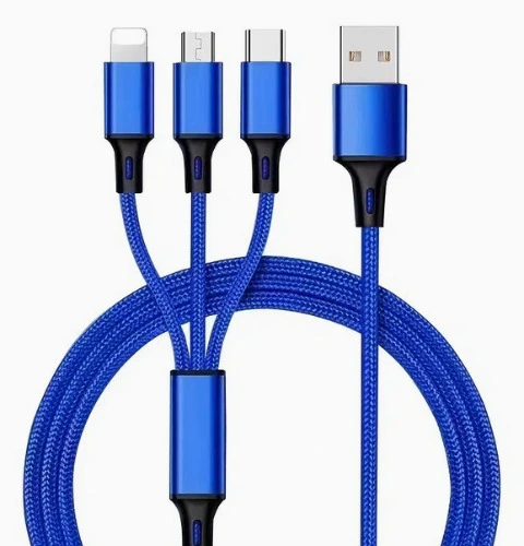 3 In 1 Cables Phone Charger Cord A C To Phone Type C Micro Nylon Braided Sync Adapter For Android Phone Tablets 120cm 3 94ft