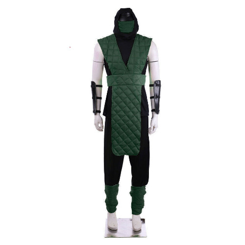 Mortal Kombat Reptile Cosplay Costume Green Suit with Mask Game Adult Costume