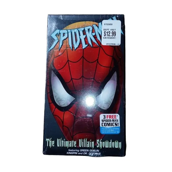Spiderman VHS 2002 Animated Movie Like New Green Goblin Kingpin Dr Octopus Watermark