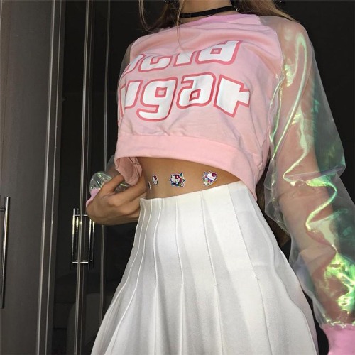 Acid Sugar Crop Top - Pink