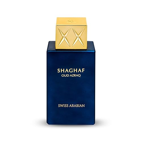 Swiss Arabian Shaghaf Oud Azraq Eau de Parfum Unisex 75ML - Ein luxuriöser goldener Amber-Oud mit Honig, Gewürzen und reichem Leder - Ein Duft von Erfolg und Raffinesse - Shaghaf Oud Azraq