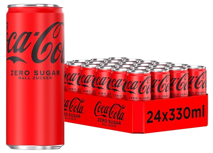 Coca-Cola Zero Sugar - koffeinhaltiges Erfrischungsgetränk mit originalem Coke-Geschmack - null Zucker und ohne Kalorien - in stylischen Dosen (24 x 330 ml) - 330 ml (24er Pack)