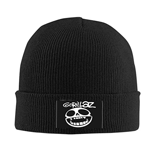 Gorillaz Beanie Hat Printed Men Women Warm Cap Knit Beanies Hats Outdoor Winter - One Size - Black
