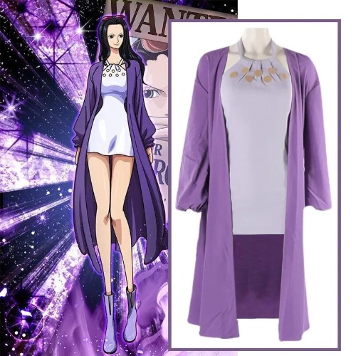 Disfraz de Anime Nico Robin para mujer, vestido de capa púrpura, trajes de Carnaval de Halloween