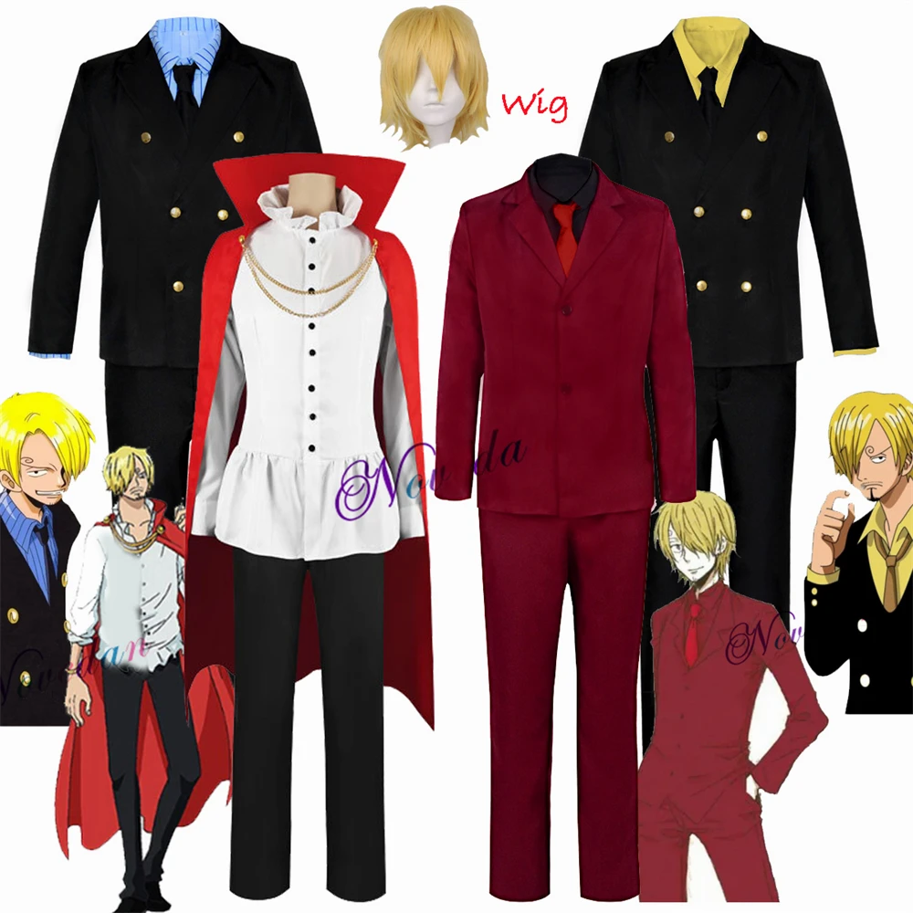 Disfraz de Vinsmoke Sanji para hombre y mujer, traje de Anime de una sola pieza, uniforme de Halloween y Navidad, traje de Blazer, peluca, 2 años - AliExpress 