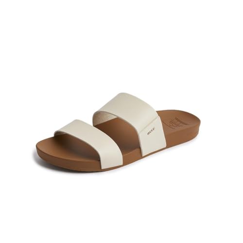 Reef Womens Vista Vegan Leather Slides With Cushion Bounce Footbed Sandals - 7 - Vintage