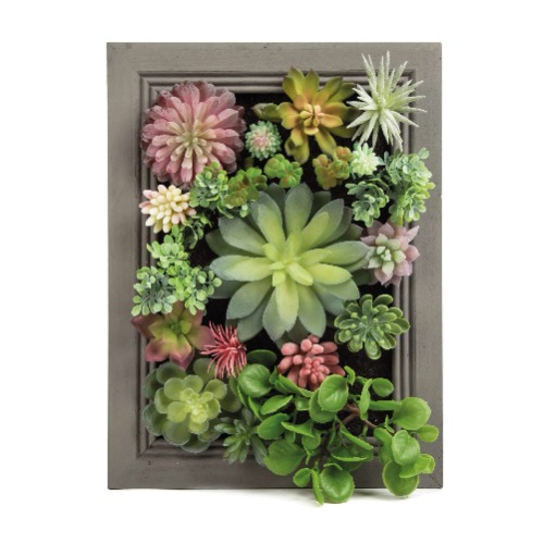 Nattol 3D Artificial Succulent Wall Art DIY Floral Framed