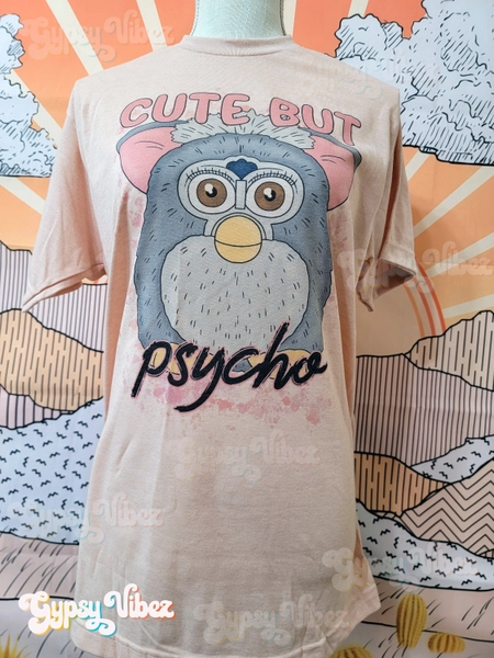 Furby Shirt, Pastel Goth Retro tee, Candy Pastel Aesthetic Clothing, 90s Graphic shirt , PINK, Cute but psycho tshirt