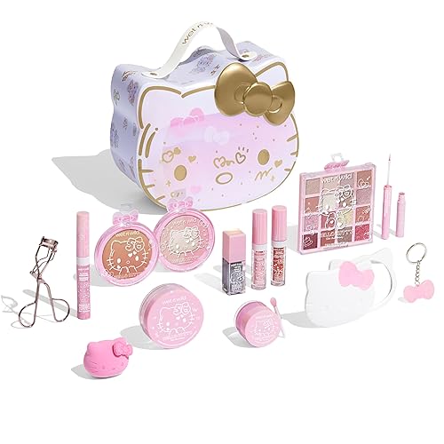 wet n wild Hello Kitty PR Box, Makeup Set with Versatile Unique looks, 2-Layered Keepsake Box, Buildable & Blendable Formulas, Cruelty-Free & Vegan - 13 Piece Set - Hello Kitty