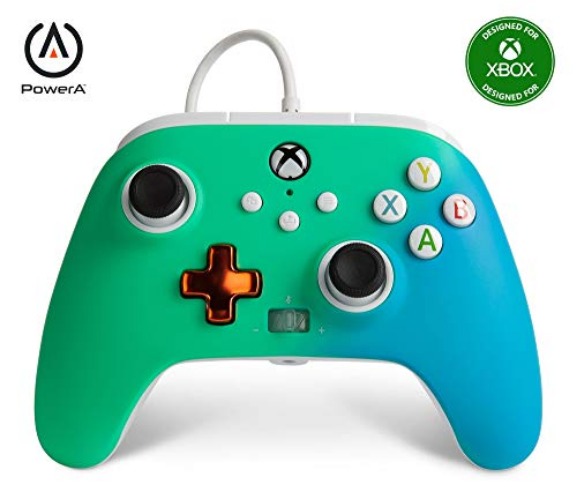 PowerA Enhanced Wired Controller for Xbox Series X|S - Seafoam Fade, gamepad, wired video game controller, gaming controller, Xbox Series X|S - Seafoam Fade