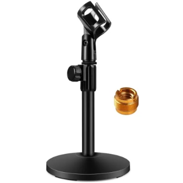 InnoGear Desktop Microphone Stand, Upgraded Adjustable Table Mic Stand with Mic Clip and 5/8" Male to 3/8" Female Screw for Blue Yeti Snowball Spark  Other Microphone