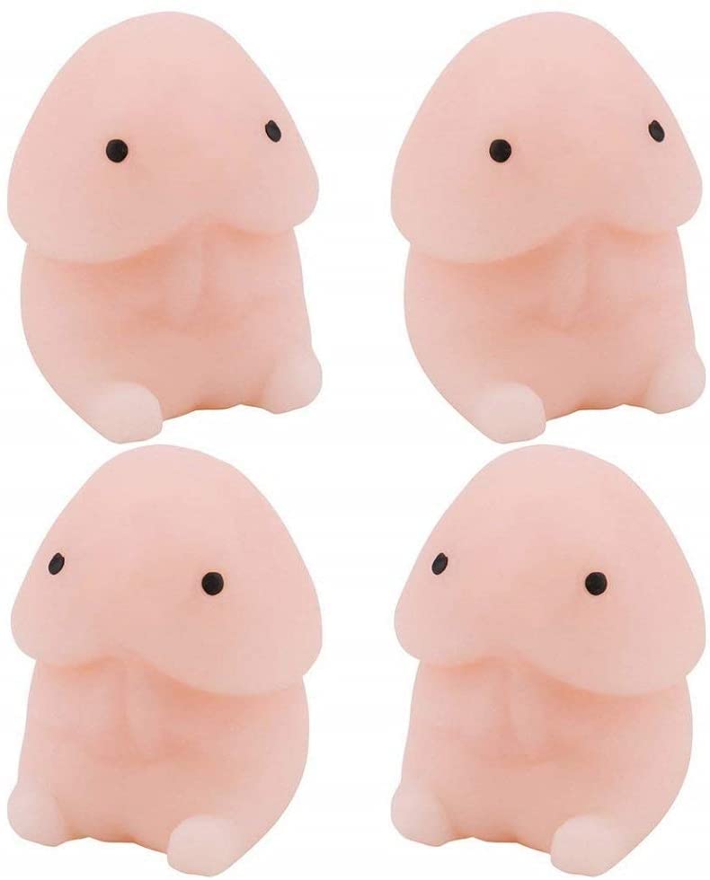 Squishies Mochi Squishy Toys Ding Ding Squishies Cute Cartoon Dingding Toy Mini Kawaii Squishy Squeeze Stress Relief Toys Stress Relief Toys for Adults Anti Stress Ball (4 Dingding)