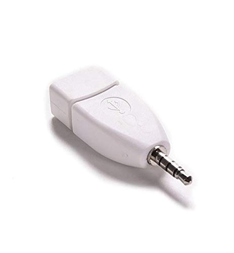 Blacell USB Female to 3.5mm Jack Male Audio Converter Adapter (White) - 