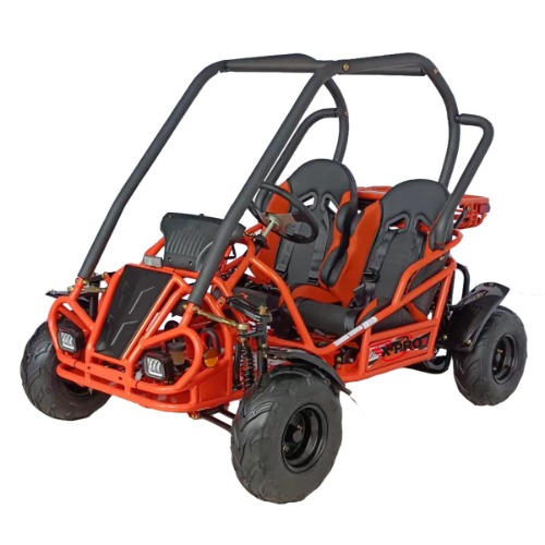 X-PRO 125cc Go Kart with Semi-Automatic Transmission w/Reverse! LED Headlights! Big 16" Wheels! (Orange)
