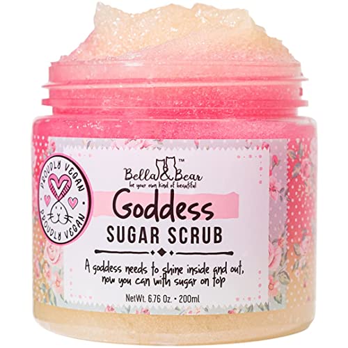 Bella and Bear Goddess Sugar Scrub, No Parabens, New Fragrance, Cruelty-Free, Vegan-Friendly Exfoliating, 6.7oz - 6.7 Ounce (Pack of 1)