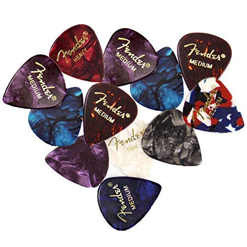 Fender Premium Picks Sampler - 12 Pack Includes Thin, Medium & Heavy Gauges - 12 Pack