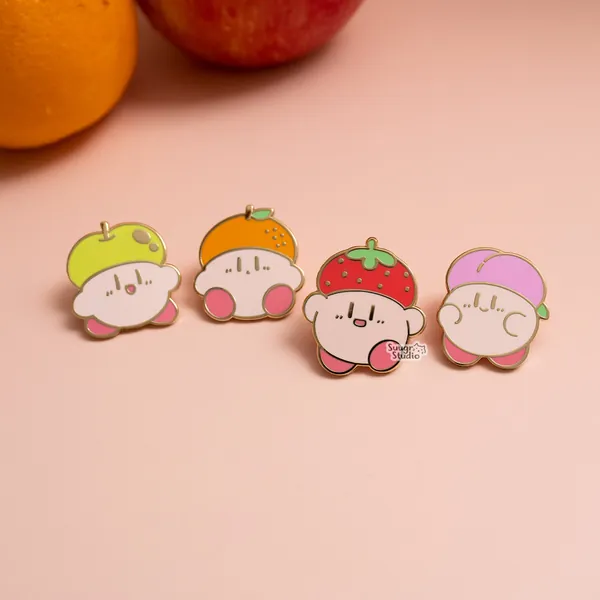 Fruit Hat Poyo Collection Hard Enamel Pin - Full Set / [A Grade] / Locking Clasp
