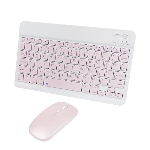 Bluetooth Wireless Keyboard and Mouse Combo,Ultra-Slim Ergonomic Small Rechargeable Bluetooth Keyboard Mouse Gift for Men Women Boy Girl Apple iPad iPhone Samsung Tablet Phone Android PC Computer Mac - Pink 1