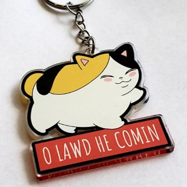 Fat Cat Charm  2 Double Sided Acrylic Keychain FFXIV | Etsy