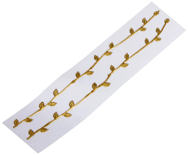 Rayher 3109806 Wachs-Borte, gold, Länge 21 cm, Breite ca. 1,4 cm, Btl. 2 Stück, Verzierwachs, Wachs zum Kerzen verzieren, Kerzenwachs, für Kommunionkerzen, Hochzeitskerzen