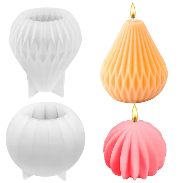 2PCS Kerzen Formen Silikon,Kegel Kerzenherstellung Mold,DIY Silikon-Kerzenform,Kerzen Silikonform 3D zum Gießen,Birnenform Candle Resin Form,Duftkerze Form,für Handarbeit, Duftkerze, Seife