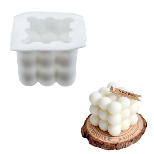 REOVE Kerzen Silikonform,Kerzenform,Kerzen Mold DIY 3D Würfel Silikonform für handwerkliche Ornamente Fondant Duftkerze Soja Wachs Seife