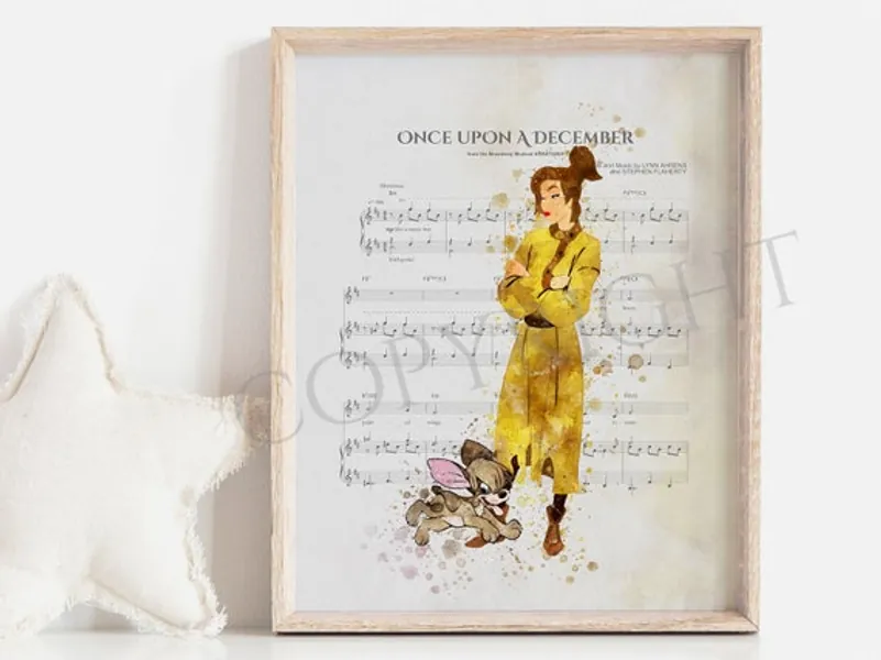 Princess Music Sheet Print Watercolor Nursery Wall Art Kids | Etsy Canada