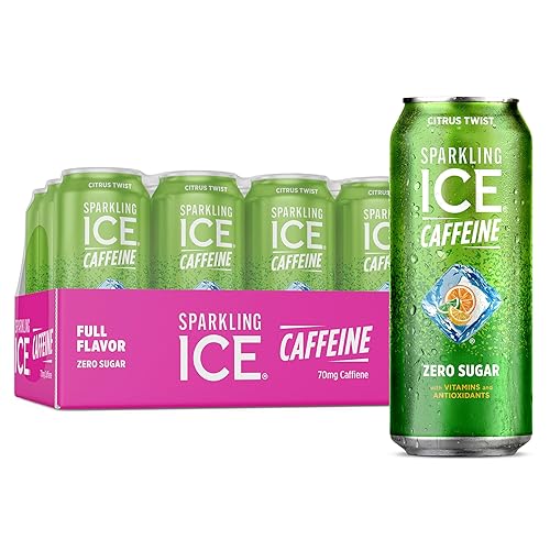 Sparkling Ice Caffeine Citrus Twist Sparkling Water with Caffeine, Zero Sugar, with Antioxidants and Vitamins,16 fl oz Cans (Pack Of 12) - Citrus Twist