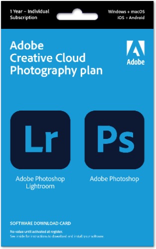 Adobe Creative Cloud Photography Plan -valokuvausjäsenyys - 20 Gt - 12 kk, aktivointikortti 149,99