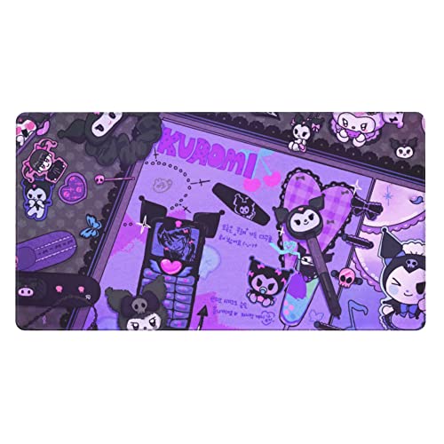 Anime Large Mouse Pad Cute Desk Pad Gaming Purple Mouse Pad Non-Slip Extended Mouse Mat for Computer Laptop 15.8x29.5 inch - Cute5