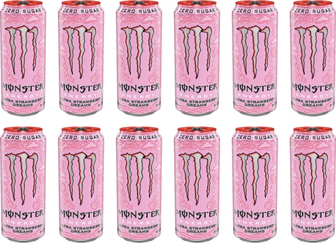 Monster Energy Ultra Strawberry Dreams -energiajuoma, 500 ml, 12-pack 25,99