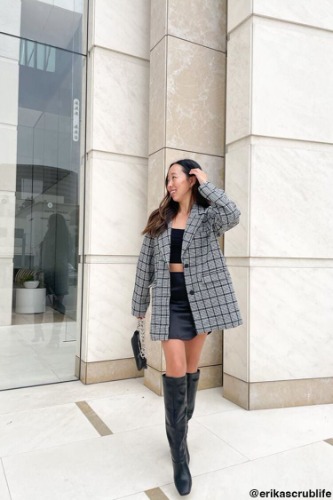 Notched Plaid Blazer | Forever 21