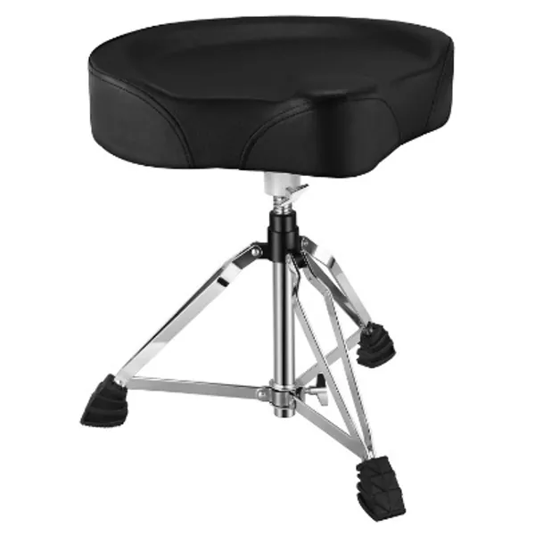 Donner Adjustable Drum Throne, Padded Stool Motorcycle Style Drum Chair for Music Show