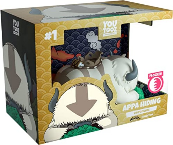 You Tooz Appa Hiding Flocked 2.3" Inch Vinyl Figure, Collectible Avatar The Last Airbender Appa Hiding Vinyl with Custom Art Packaging - Appa Hiding Flocked