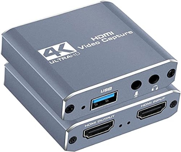 Aoltek Capture Card, HDMI Video Audio Game 4K 1080p 60FPS Recorder Device Converter for Gaming/Live Streaming/Video Conference, and works Nintendo Switch/PS4/Xbox One/OBS/Camera/PC