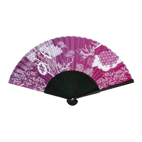 PonPom Touhou Project Folding Hand Rave Fan,Saigyouji Yuyuko Cosplay Props for Women (Saigyouji Yuyuko)
