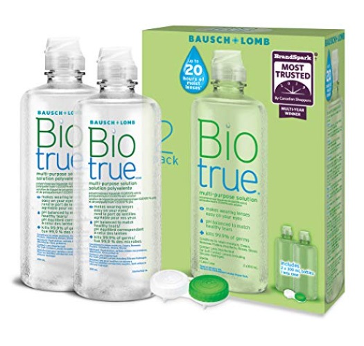 Contact Lens Solution by Biotrue, Multi-Purpose Solution for Soft Contact Lenses, 300mL (Pack of 2) - Biotrue - 300 mL (2 Pack)