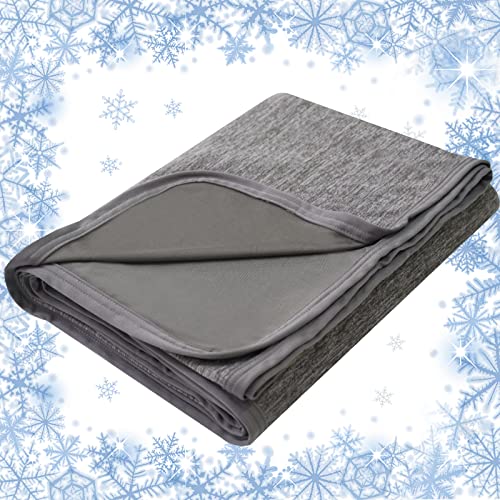 PHF Cooling Blanket for Hot Sleepers Queen Size, Arc-Chill Cool Blanket Absorbs Body Heat to Keep Cool for Night Sweats, Summer Blanket for Bed Sofa Couch, 90x90 inches, Charcoal - Charcoal - Queen Size(90"x90")