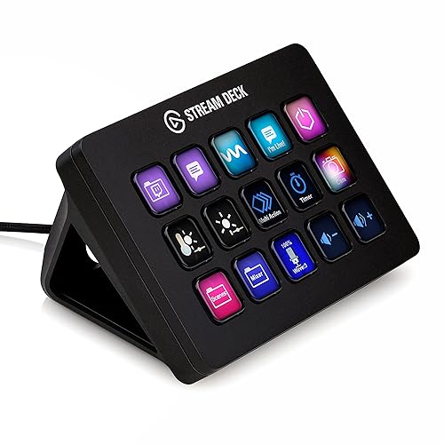 Elgato Stream Deck MK.2 – Studio-Controller, 15 Makrotasten, auslösen von Aktion in Apps und Software wie OBS, Twitch, YouTube und anderen, für Mac und PC - Schwarz