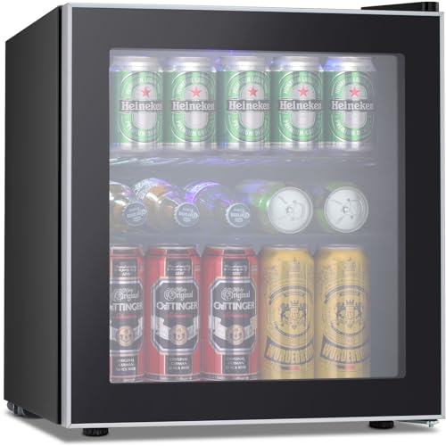 Antarctic Star Mini Fridge Cooler - 60 Can Beverage Refrigerator Glass Door for Beer Soda or Wine –Small Drink Dispenser Machine Removable for Home, Office or Bar, 1.6cu.ft… - 1.6Cu.Ft