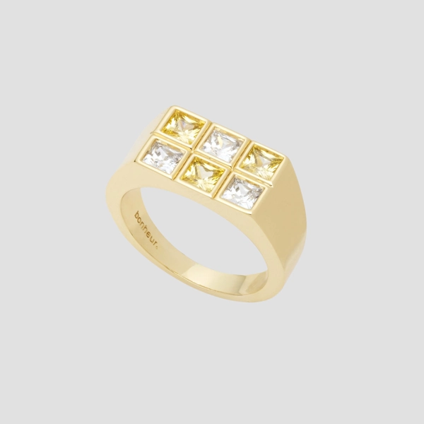 Astor Rectangle Signet Ring - 18k Rose Gold Plated / 8
