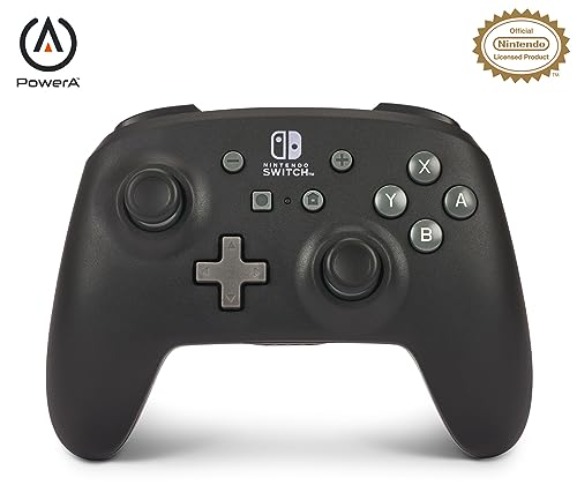PowerA Wireless Nintendo Switch Controller - Midnight, AA Battery Powered (Battery Included), Nintendo Switch Pro Controller, Mappable Gaming Buttons, Officially Licensed by Nintendo - Midnight - Battery Powered