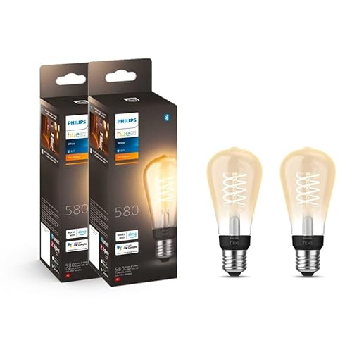 Philips Hue White Filament WxW Fil ST64 E27 EUR (lot de 2) - 2 Pack