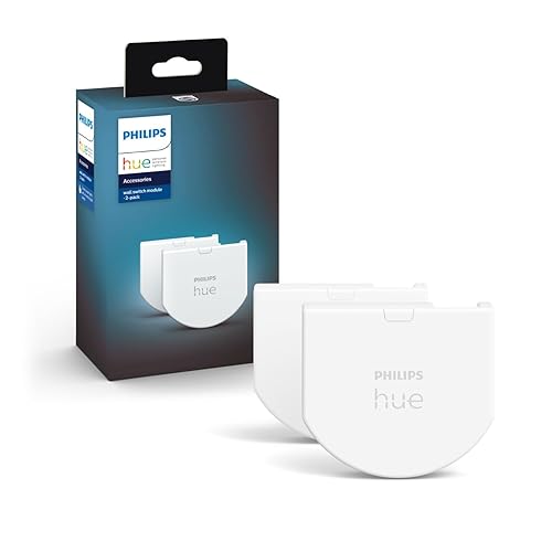 Philips Hue Module d'interrupteur mural, Pack de 2, Blanc, fonctionne avec Alexa, Google Assistant et Apple Homekit (L'emballage peut varier) - x2