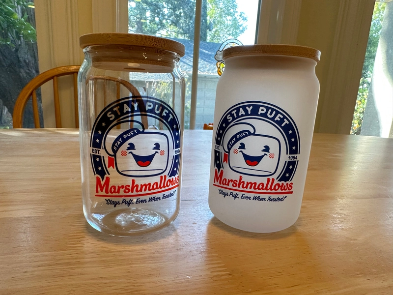 Stay Puft Marshmallows | Ghostbuster inspired | 80's movie | beer can glass