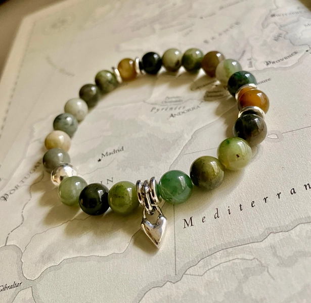 Green Destiny/ Jade Bracelets/ Gemstone Bracelets/ Mens Bracelets/ Women's Bracelets/ Boho Bracelets/ Lucky Jade/ Birthstone Bracelets