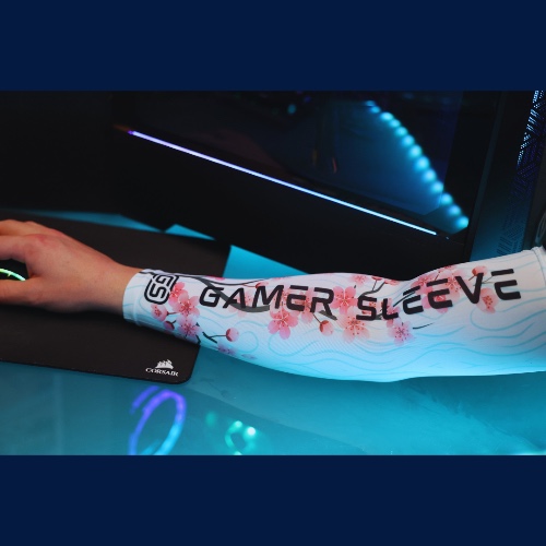 Cherry Blossom - Medium / "Gamer Sleeve" on arm