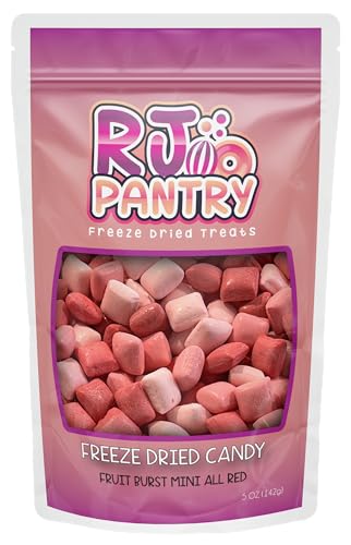 Freeze Dried Fruit Burst Candy 5 oz bag (Reds) Mini strawberry, fruit punch, watermelon and cherry Treat Gift Bag 5oz All Reds - Reds