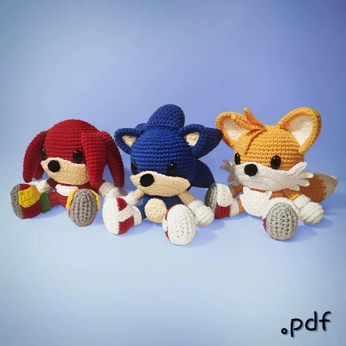 Blue Hedgehog & Friends Crochet Pattern by VinCrafty